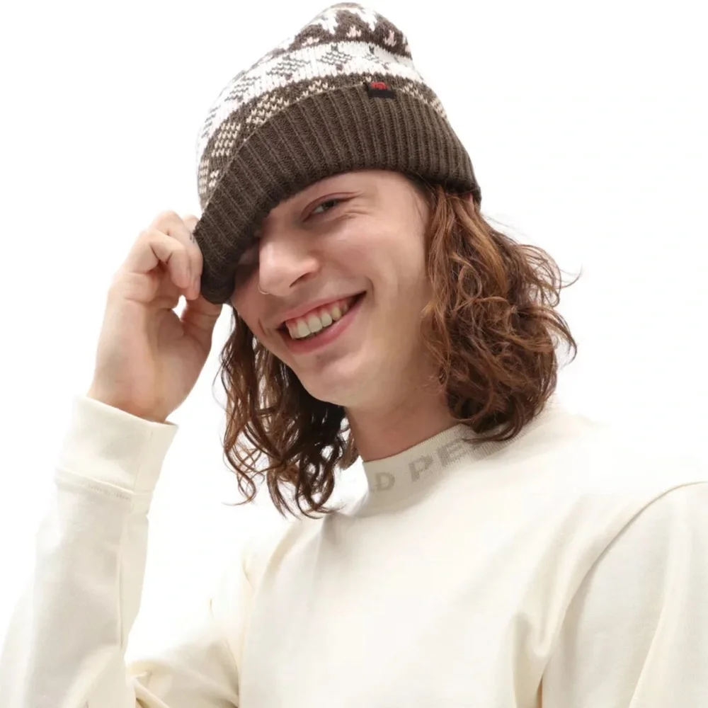 Vans MN VANS Jucti Brown Ornament Beanie Winter Fall Hat Women Men VN0A5…